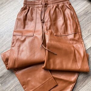 a new day Brown Faux Leather Jogger Pants